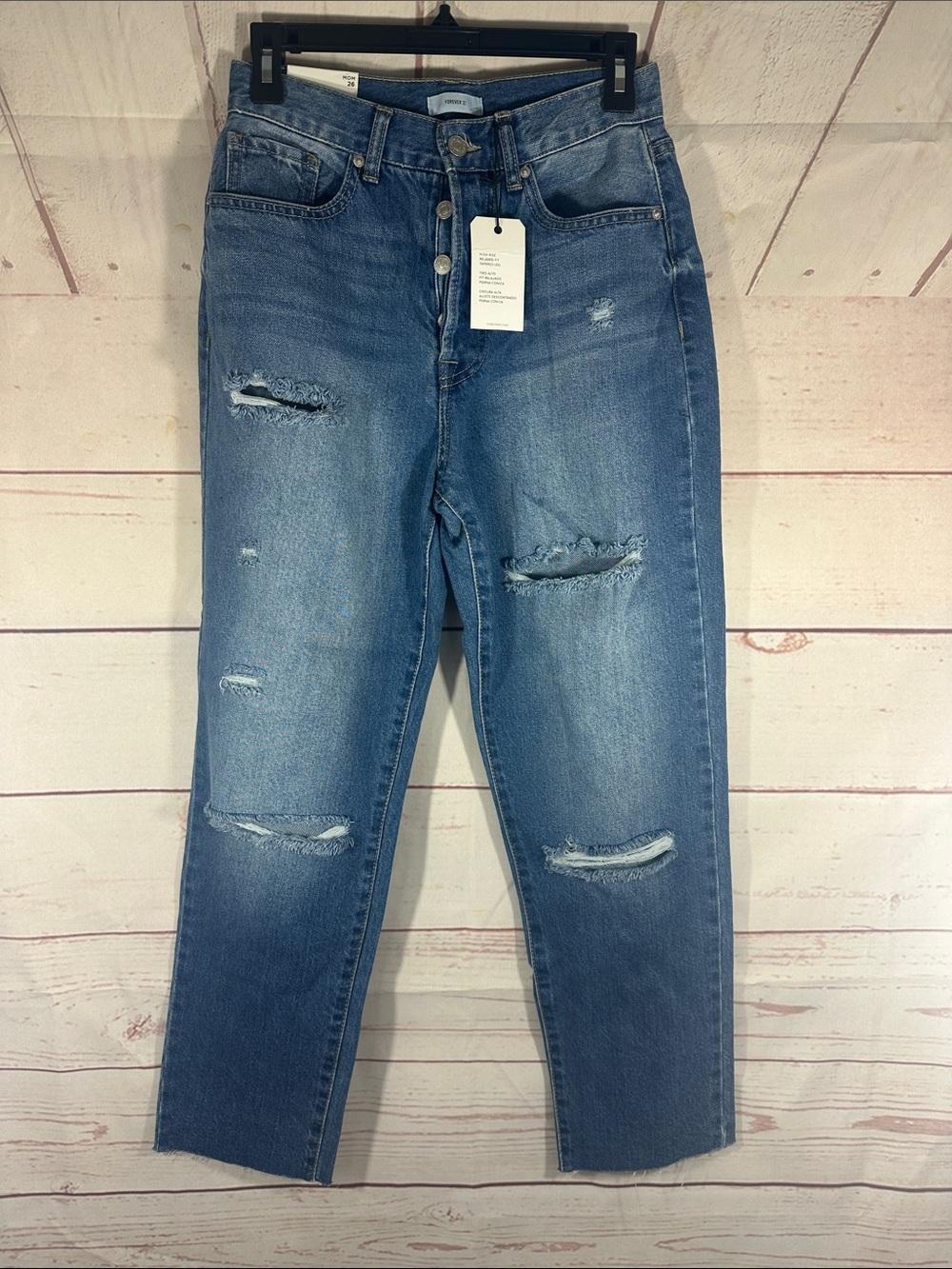 Forever 21 Mom Jeans - Medium Blue Distressed